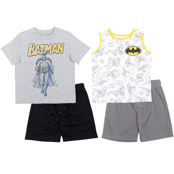 Conjunto de traje de 3 piezas de Batman: camiseta y pantalones cortos