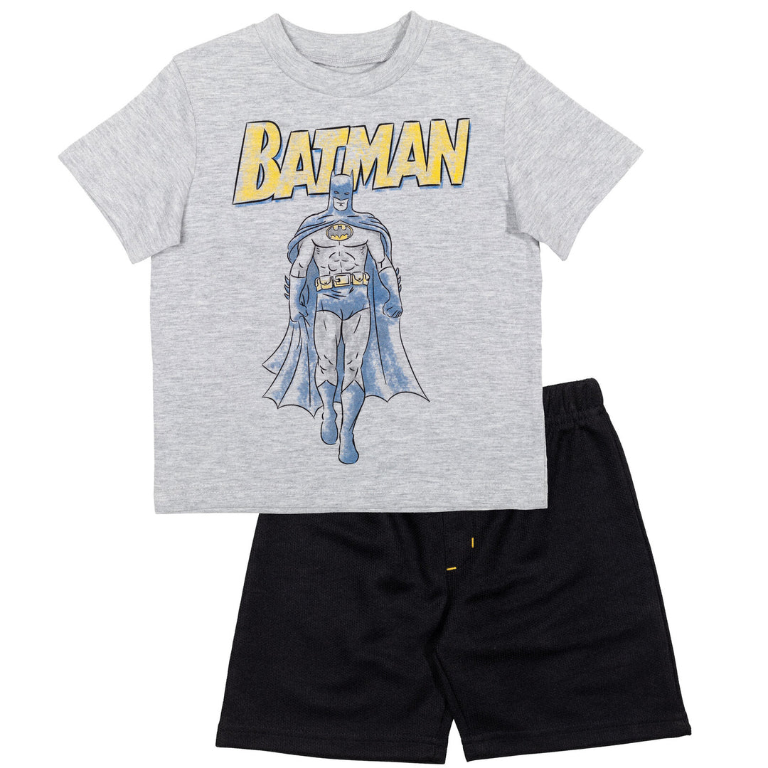 Conjunto de traje de 3 piezas de Batman: camiseta y pantalones cortos