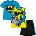 DC Comics Justice League Batman T-Shirt Tank Top and Shorts 3 Piece Outfit Set