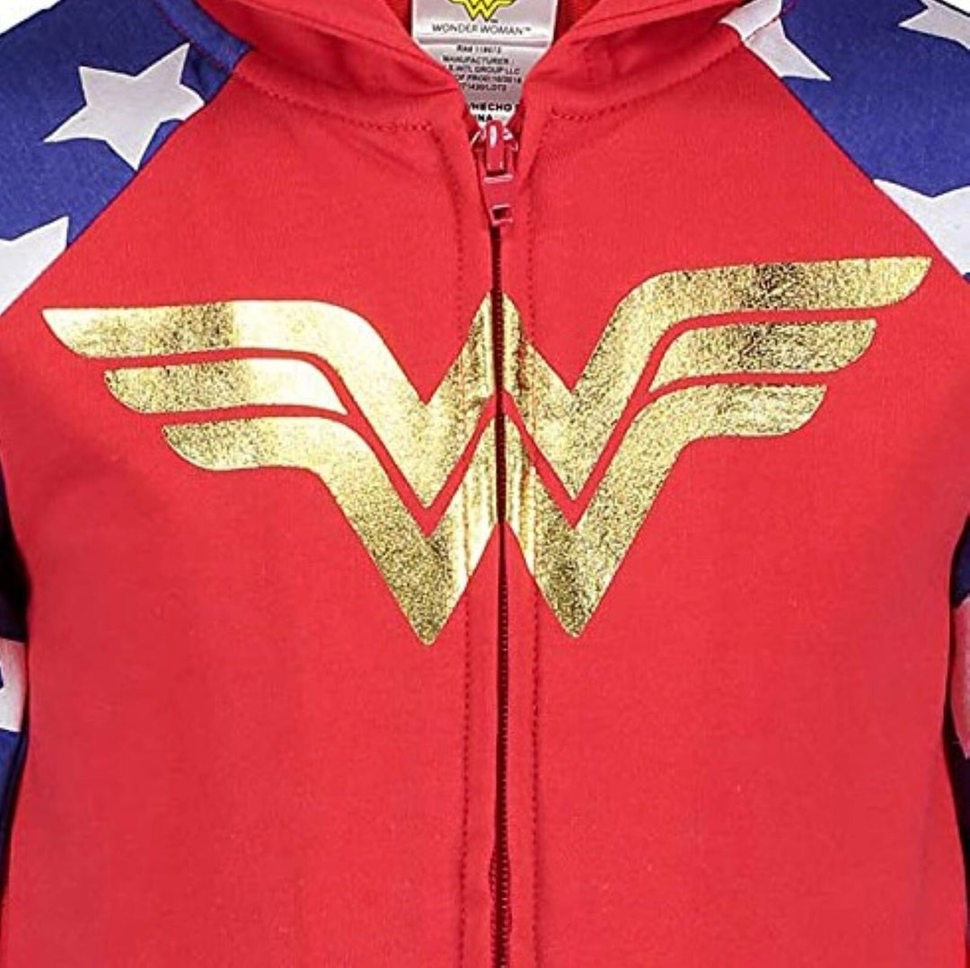 DC Comics Liga de la Justicia Mujer Maravilla French Terry Zip Up Disfraz Sudadera con Capucha