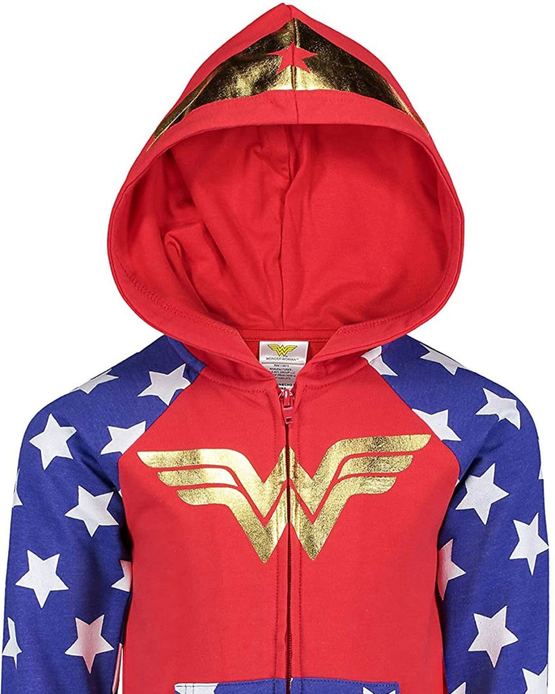 DC Comics Liga de la Justicia Mujer Maravilla French Terry Zip Up Disfraz Sudadera con Capucha