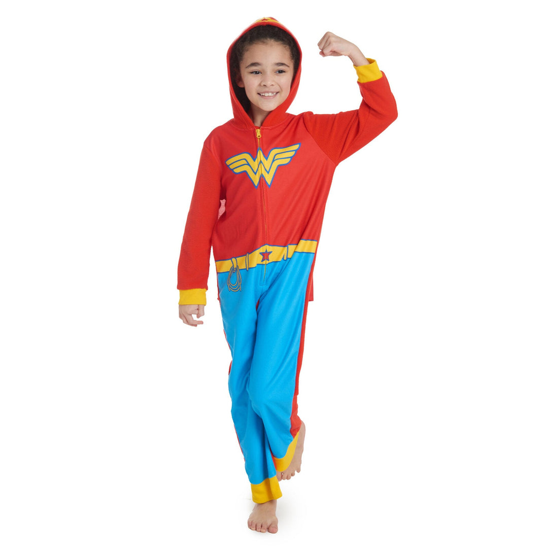 DC Comics Justice League Zip Up Costume Pajama Coverall and Cape - imagikids