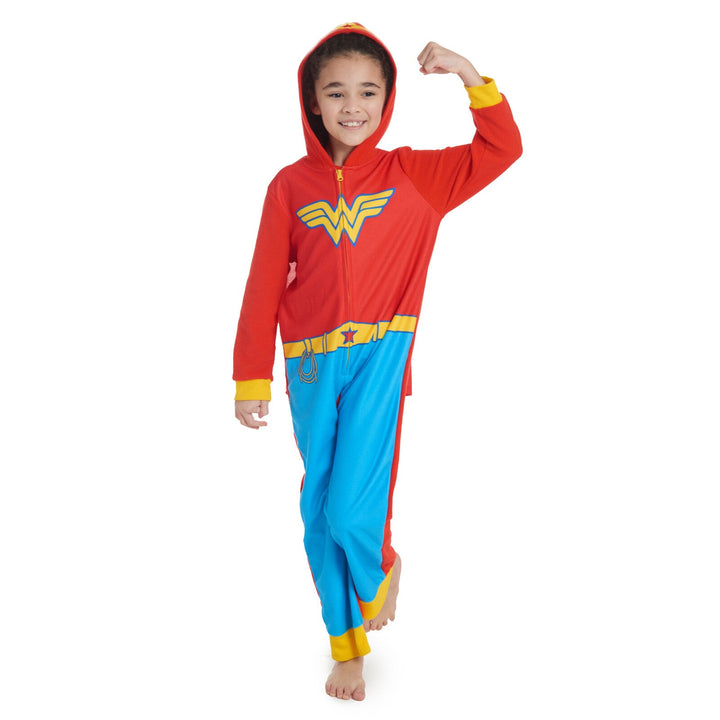 DC Comics Justice League Zip Up Costume Pajama Coverall and Cape - imagikids