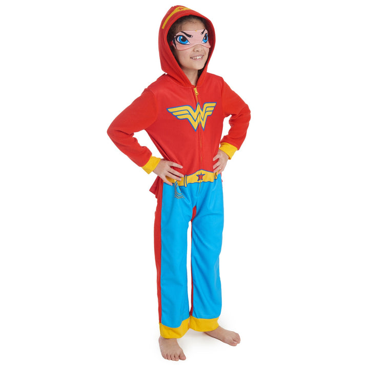 DC Comics Justice League Zip Up Costume Pajama Coverall and Cape - imagikids