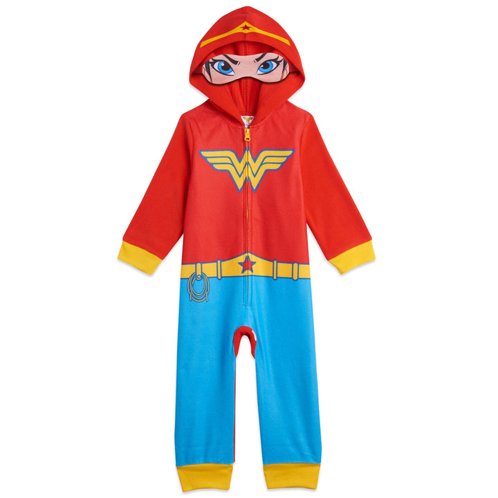 DC Comics Justice League Zip Up Costume Pajama Coverall and Cape - imagikids