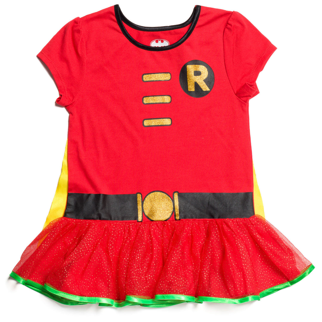 DC Comics Robin Short Sleeve T-Shirt & Leggings & Cape