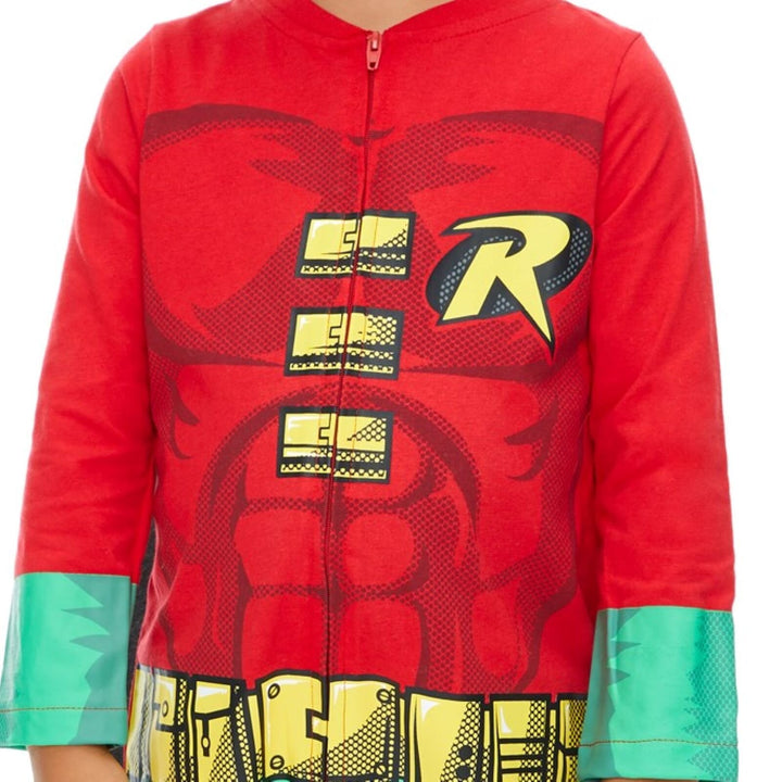 DC Comics Robin Zip Up Cosplay Costume Coverall and Cape