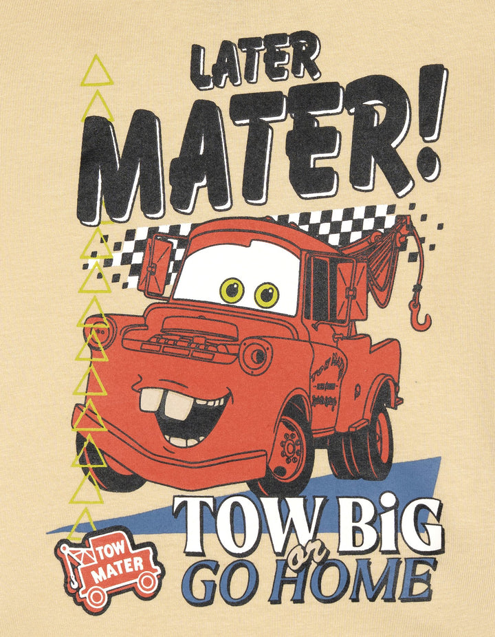Cars Boys' 2-Pack Short Sleeve Graphic T-Shirts Beige Blue