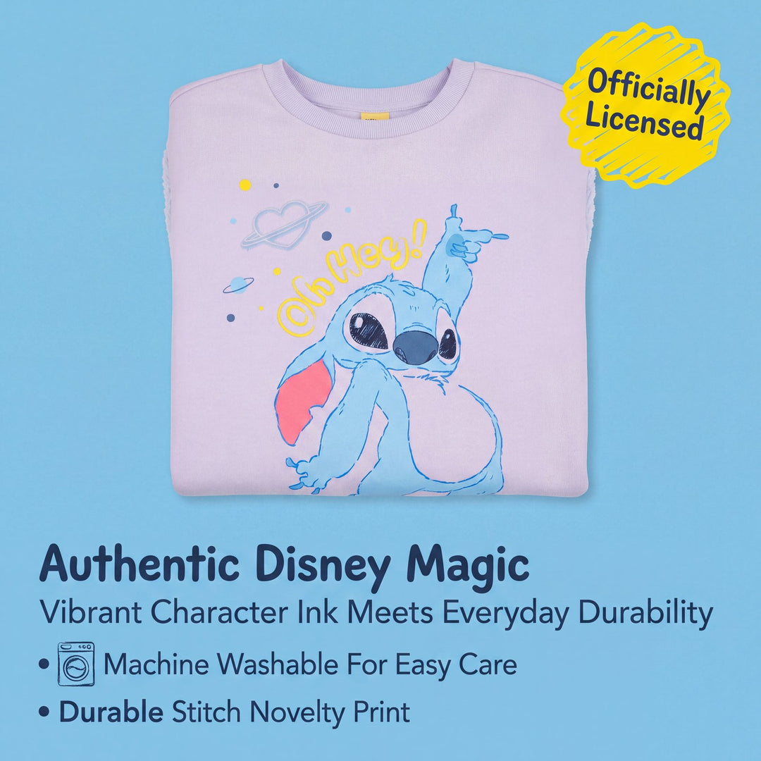Lilo & Stitch Girls' Fleece Sweatshirt and Leggings Set Lavender Blue