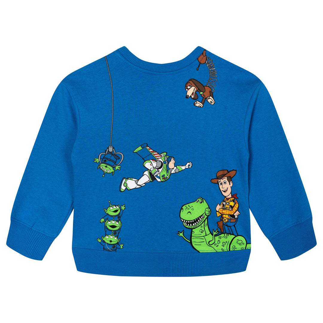 Disney Toy Story Boys' Fleece Sweatshirt and Plush Pants Set Blue Navy