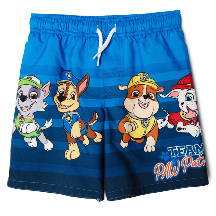 Paw Patrol Boys' Swimwear 2-Piece Rash Guard and Trunks Set Navy Blue