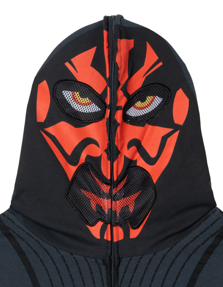 Star Wars Darth Maul Men's Cosplay Zip-Up Hoodie Red Black
