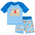 Disney Winnie the Pooh Swimwear 2-Piece Rash Guard and Swim Trunks Set Navy Blue
