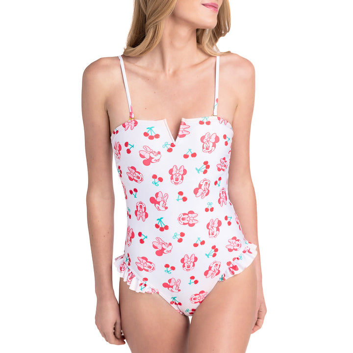 Minnie Mouse Women's Sleeveless One Piece Swimwear Cherry