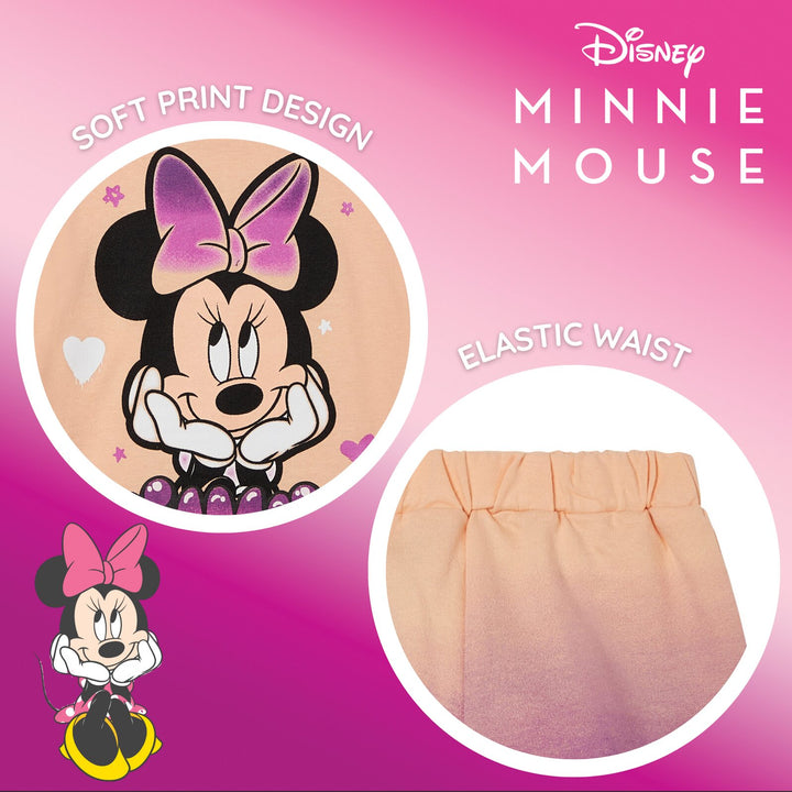 Minnie Mouse Girls' 2-Piece T-Shirt and Shorts Set Ombre Purple