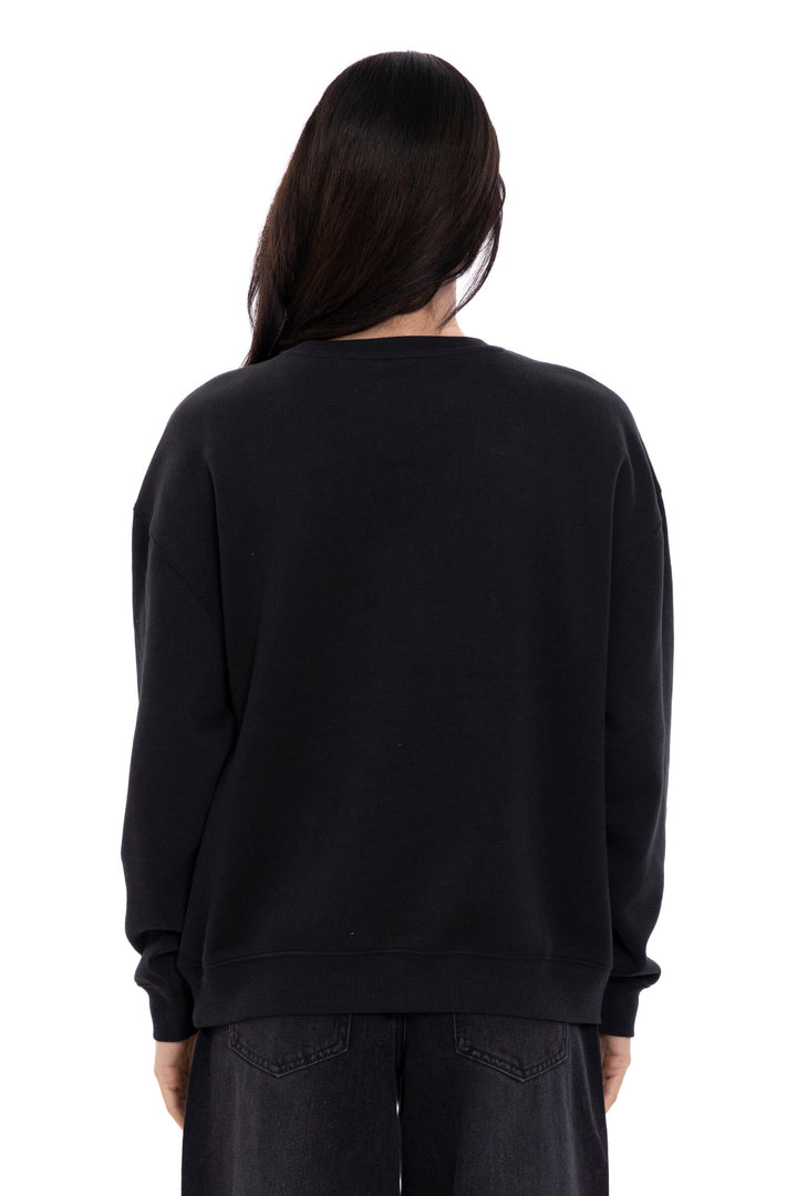 Wicked Women's Fleece Crewneck Pullover Elphaba Glinda Black