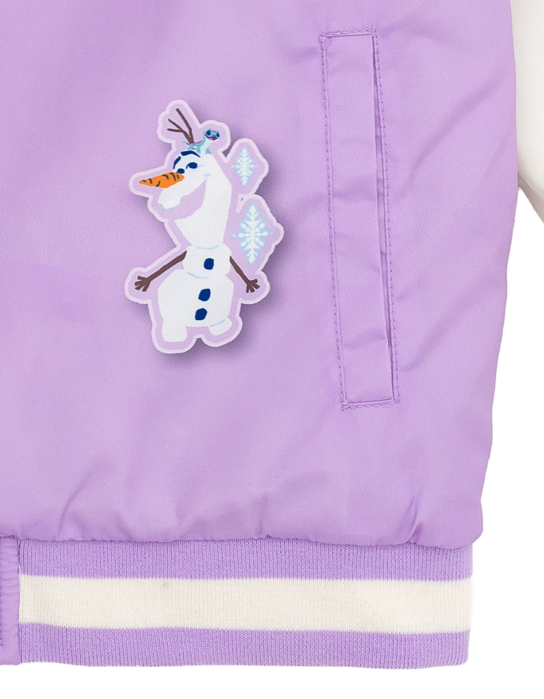 Frozen Girls' Varsity Bomber Jacket Lavender Anna Elsa