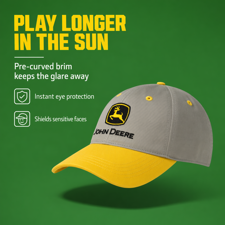 John Deere Youth Boys' Strapback Baseball Cap Slate Grey Yellow