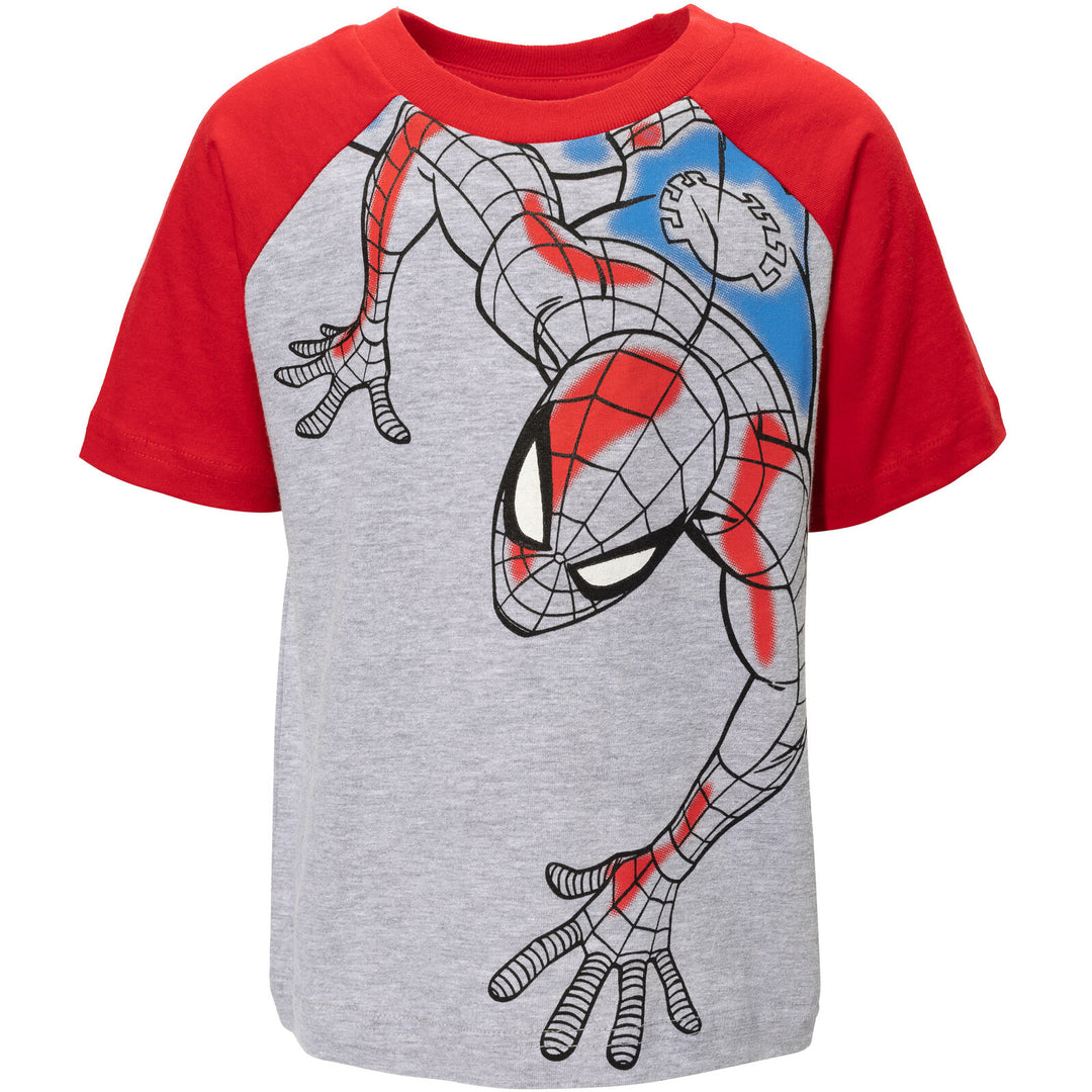 Marvel Spider-Man Boys' 2-Pack T-Shirts Grey Red