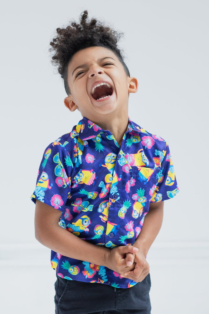 Despicable Me Minions Hawaiian Button Down Shirt - imagikids