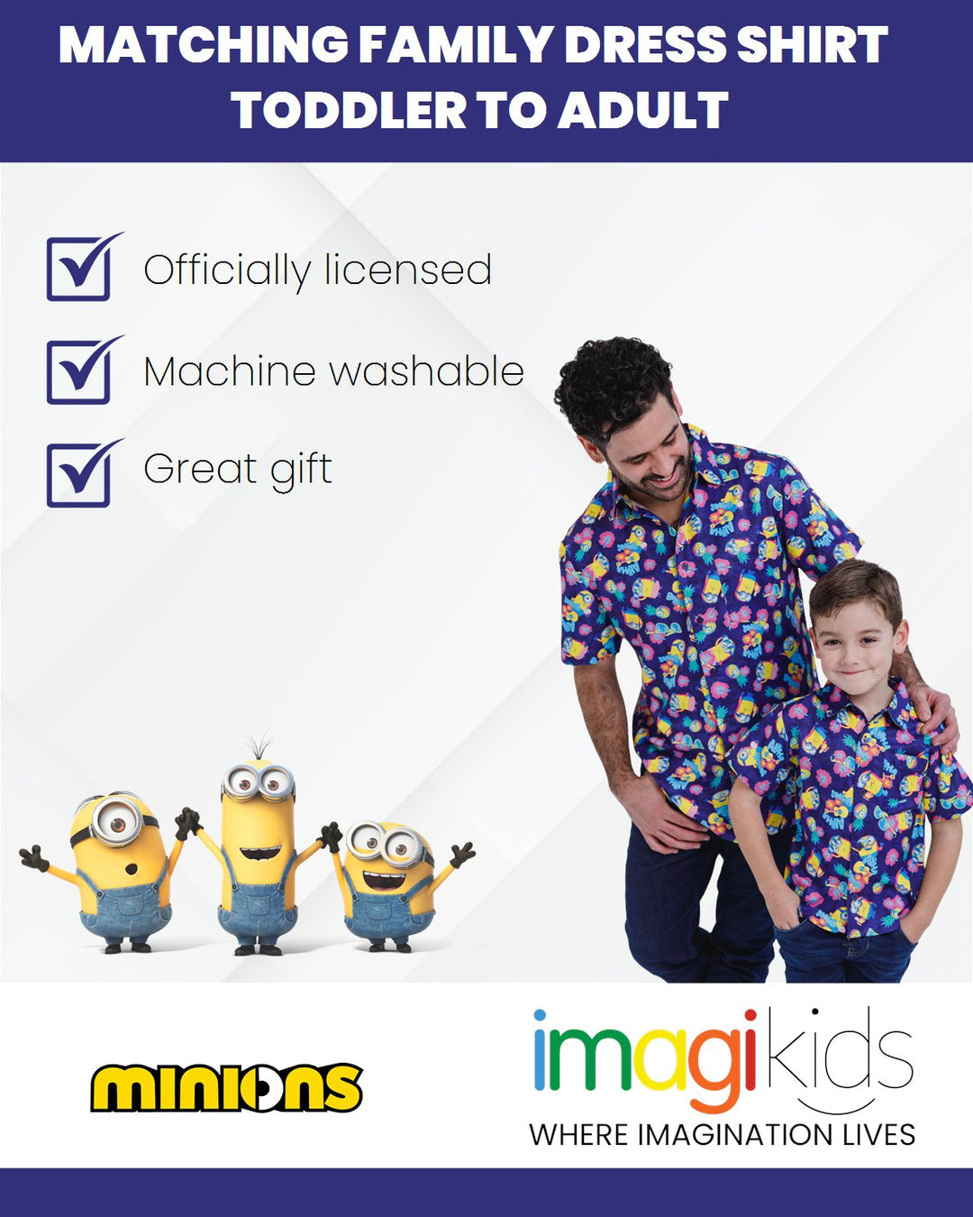 Despicable Me Minions Hawaiian Button Down Shirt - imagikids