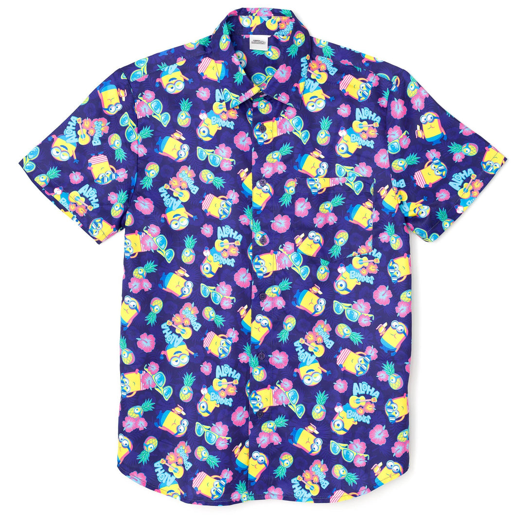 Despicable Me Minions Matching Family Hawaiian Button Down Dress Shirt - imagikids