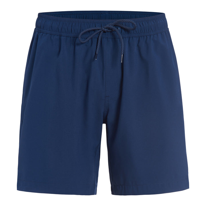 Dreamwave Men's Compression Liner Swim Trunks with Phone Pocket 7 inch Inseam Anti Chafing Navy Light Blue