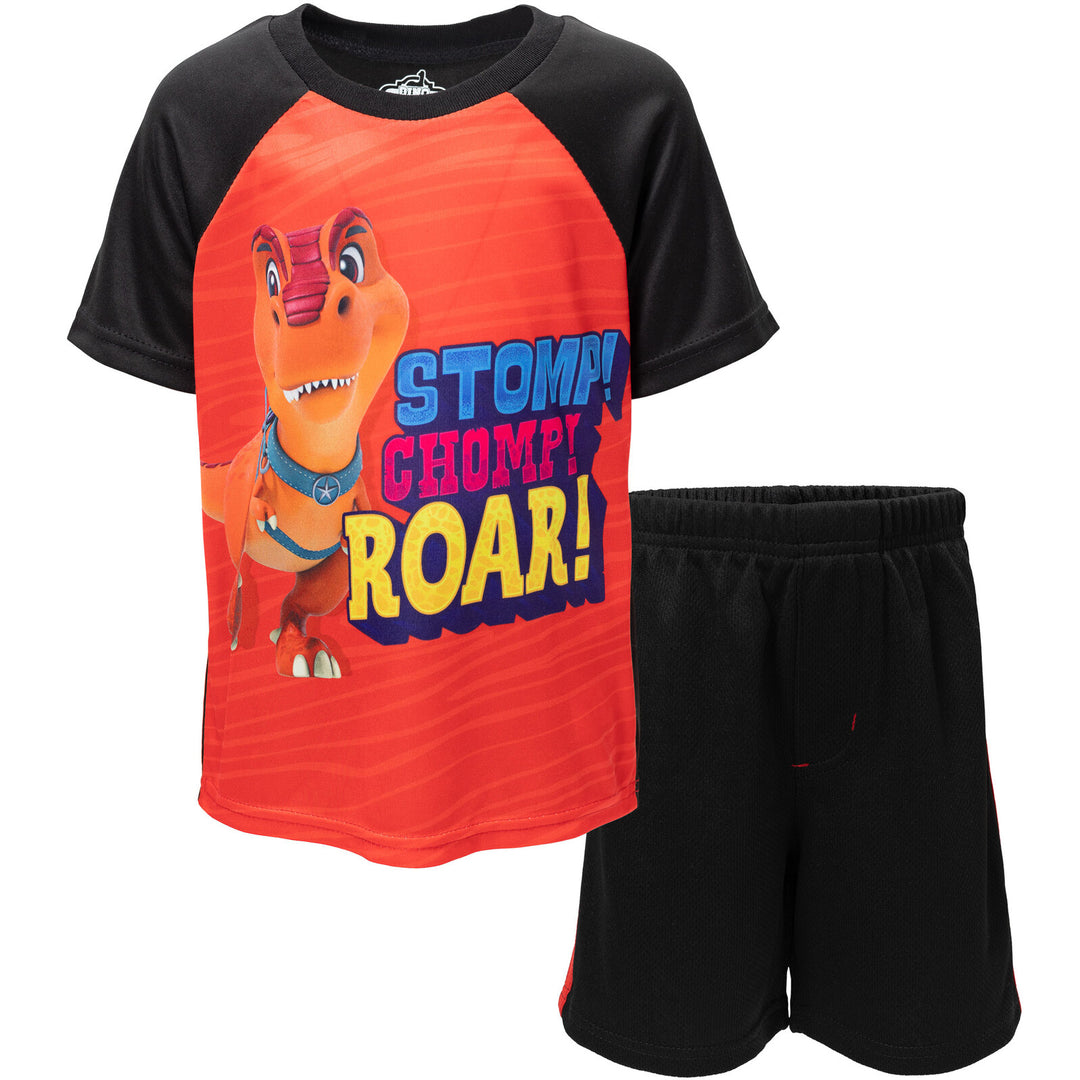 Dino Ranch Mesh Raglan Graphic T-Shirt & Shorts