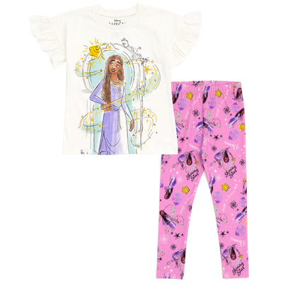 Disney Asha Star Girls T-Shirt and Leggings Outfit Set