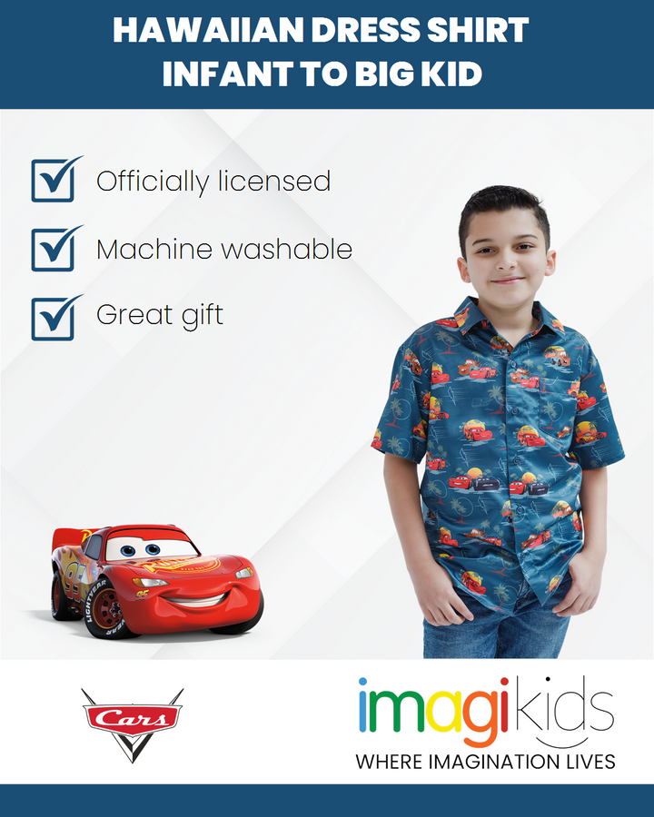 Disney Cars Hawaiian Button Down Dress Shirt