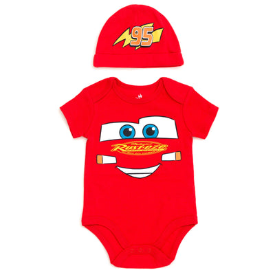 Disney Cars Lightning McQueen Cosplay Bodysuit and Hat Set