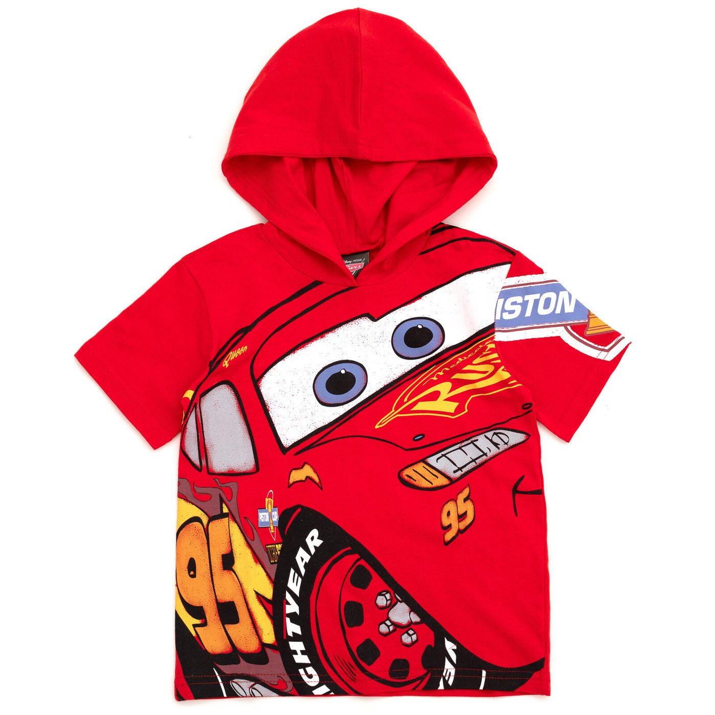 Disney Cars Lightning McQueen Hooded T-Shirt and French Terry Shorts Outfit Set