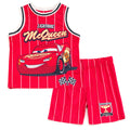 Disney Cars Lightning McQueen Mesh Jersey Athletic Tank Top and Basketball Shorts Outfit Set