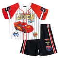 Disney Cars Mesh Baseball Jersey T-Shirt and Shorts Outfit Set Toddler to Big Kid