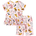 Disney Classics Ribbed Peplum T-Shirt and Bike Shorts Outfit Set