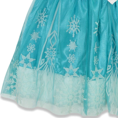 Queen Elsa Caped Costume Short Sleeve Dress