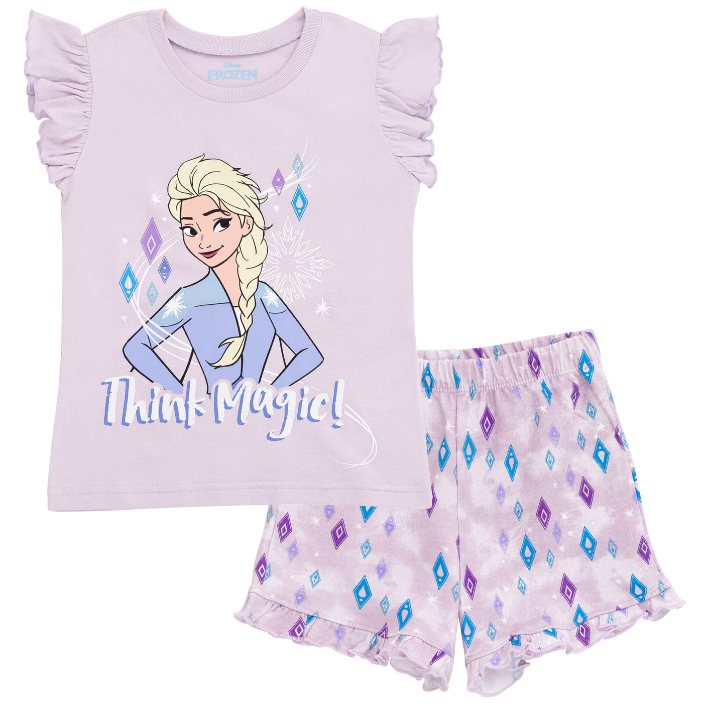 Disney Frozen Queen Elsa Tank Top and French Terry Shorts Outfit Set