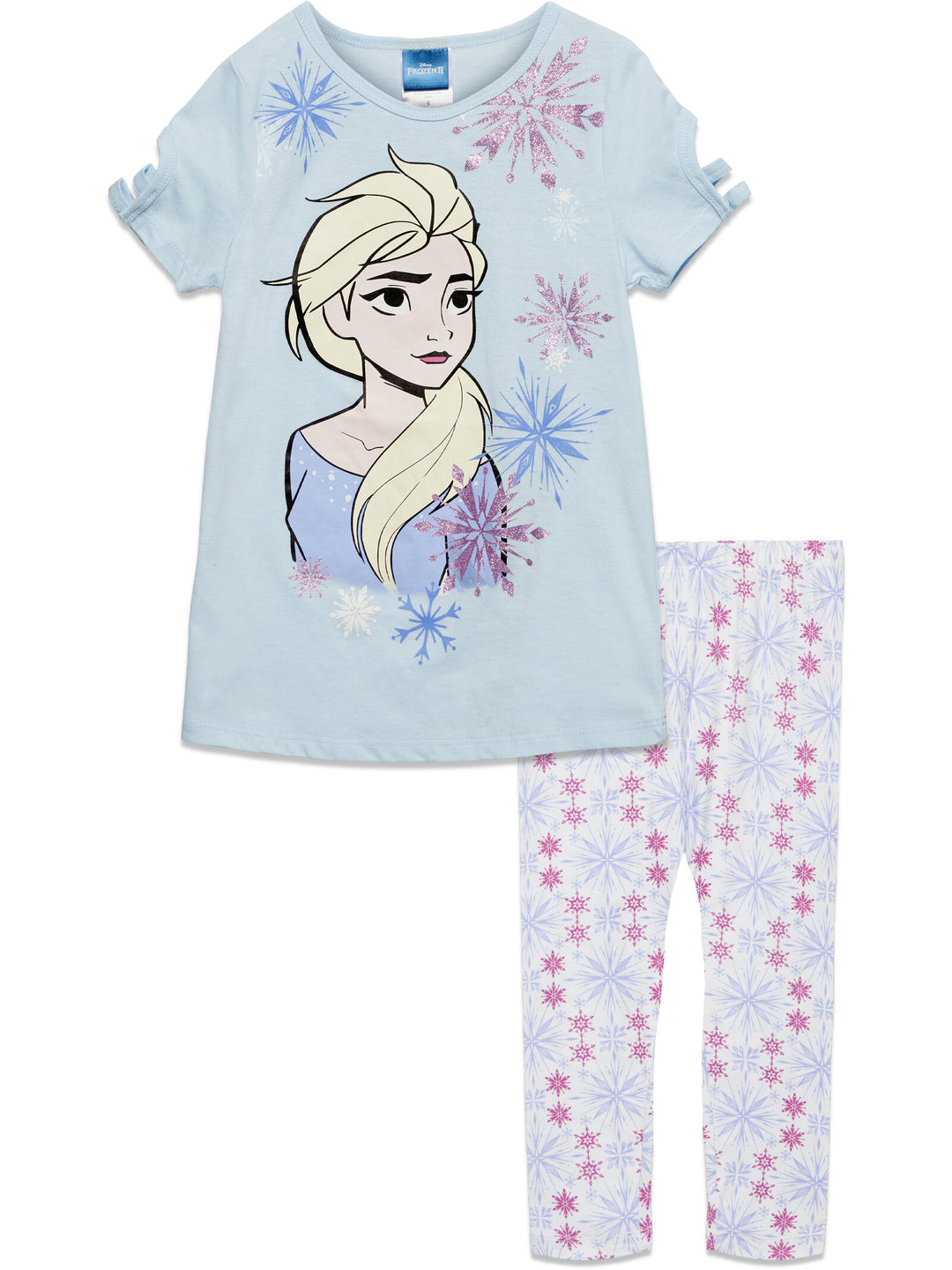 Frozen T-Shirts Leggings and Active Retro Dolphin Shorts 4 Piece Outfit Set