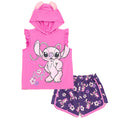 Disney Lilo & Stitch Angel Cosplay Tank Top and French Terry Dolphin Active Shorts Outfit Set