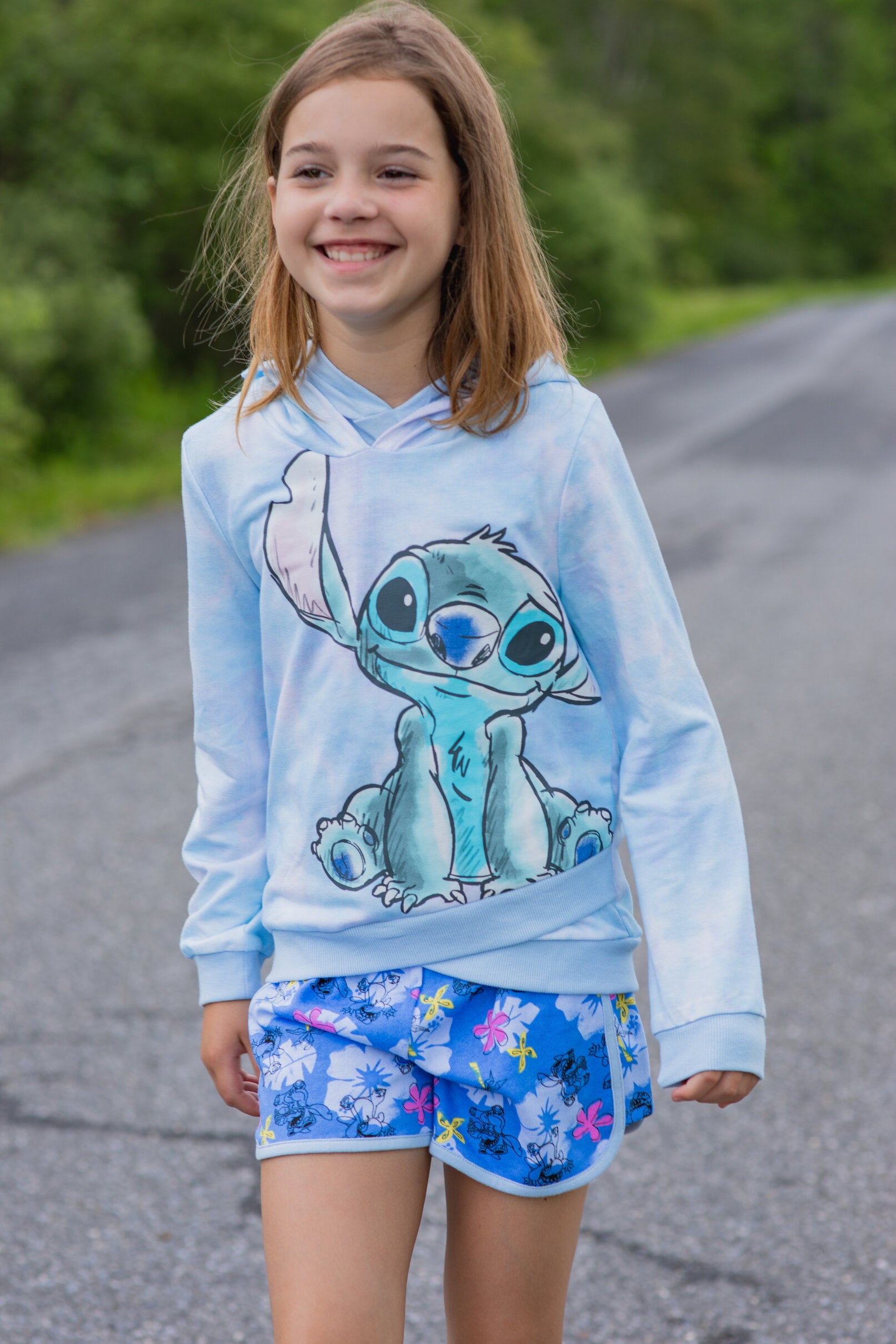 Disney Lilo & Stitch French Terry Pullover Crossover Hoodie