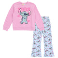Disney Lilo & Stitch Girls Fleece Pullover Sweatshirt and Ribbed Flare Leggings Outfit Set Toddler to Big Kid