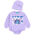 Disney Lilo & Stitch Stitch French Terry Bubble Romper Oversized Bodysuit and Hat