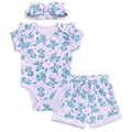 Disney Lilo & Stitch Stitch Ribbed Bodysuit, Shorts and Headband 3 Piece Outfit Set