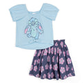 Disney Lilo & Stitch Stitch Square Neck T-Shirt and Skirt Outfit Set