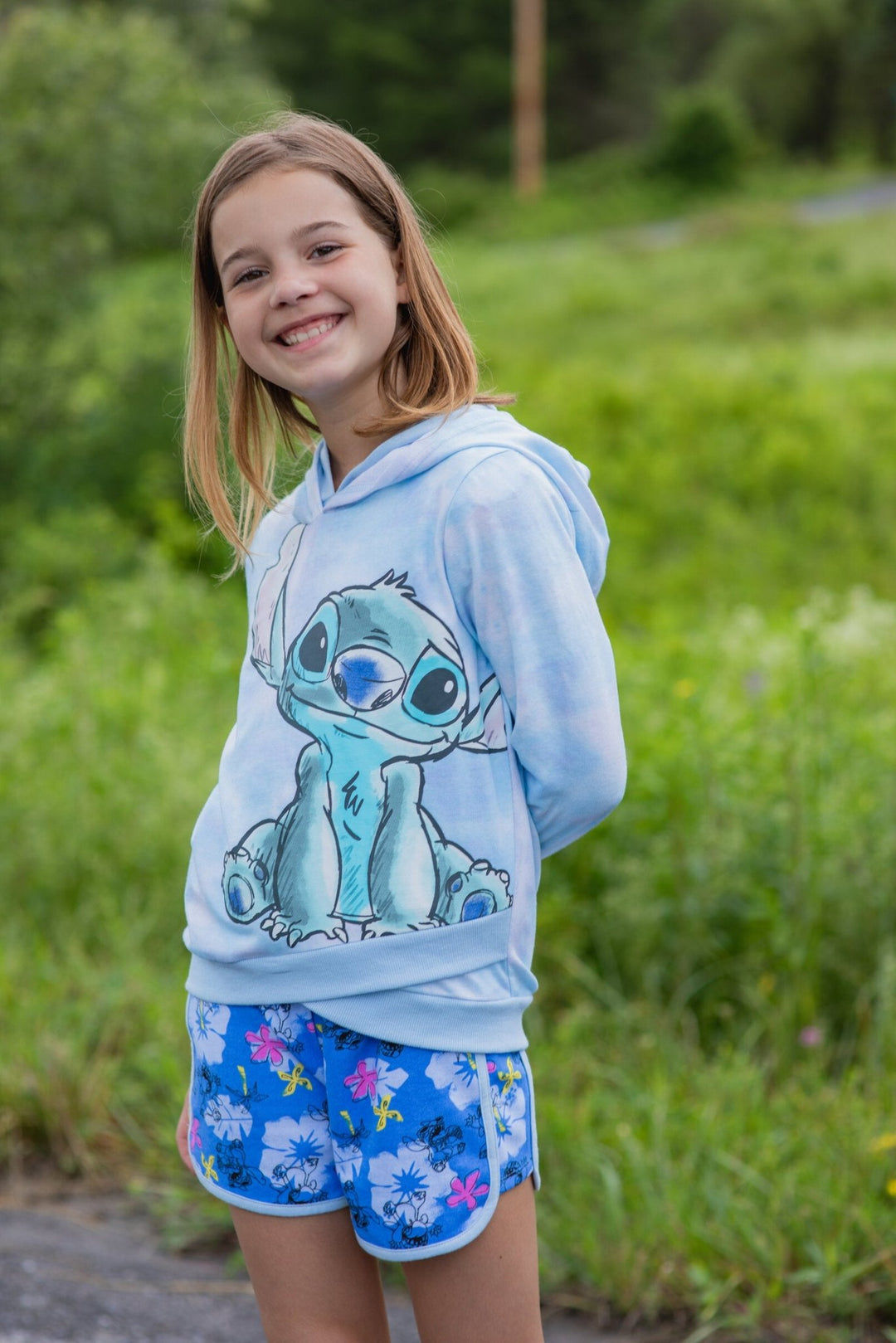 Disney Lilo & Stitch French Terry Pullover Crossover Hoodie - imagikids