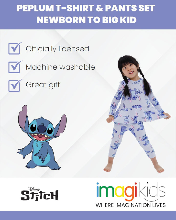 Disney Lilo & Stitch Stitch Peplum T - Shirt and Pants Outfit Set - imagikids