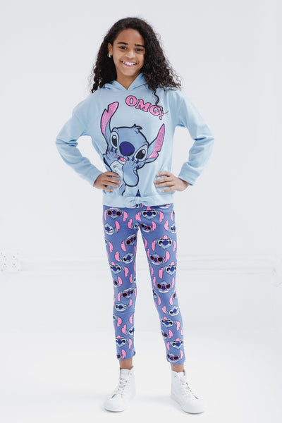 Disney Lilo & Stitch Stitch Pullover Fleece Hoodie and Leggings Outfit Set - imagikids