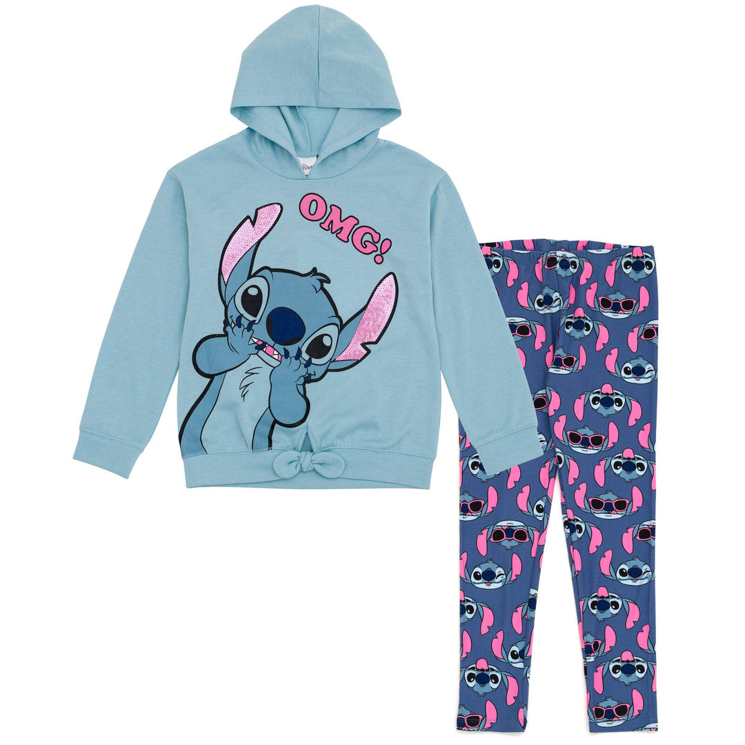 Disney Lilo & Stitch Stitch Pullover Fleece Hoodie and Leggings Outfit Set - imagikids