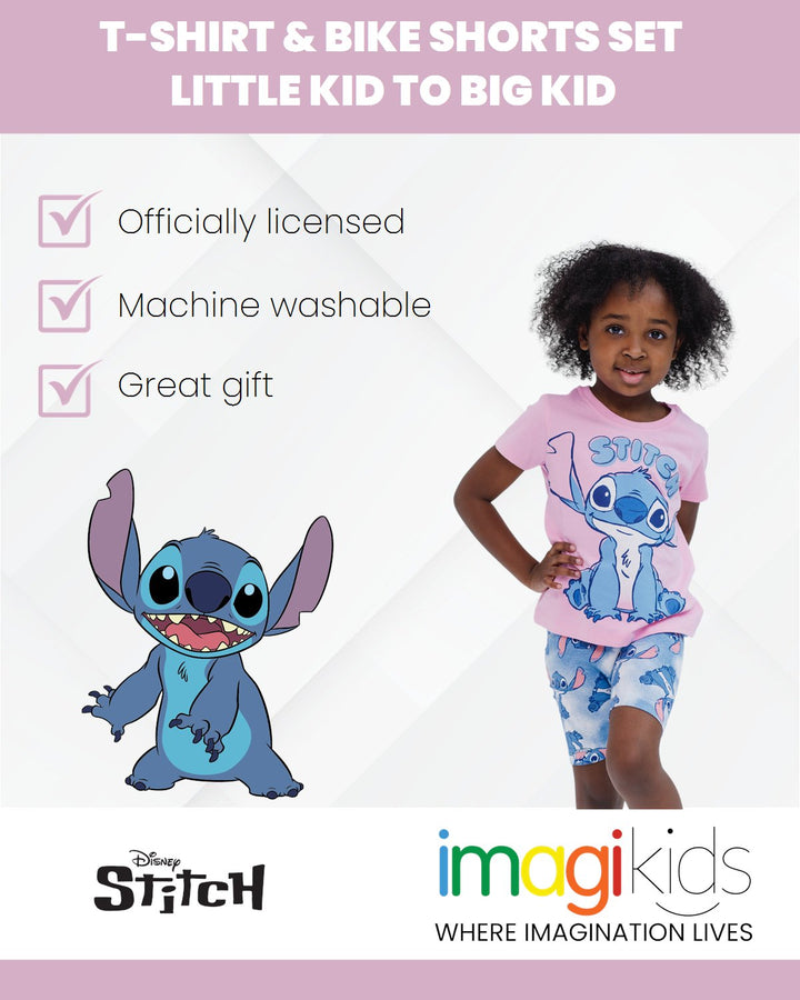 Disney Lilo & Stitch Stitch T - Shirt and Bike Shorts Outfit Set - imagikids