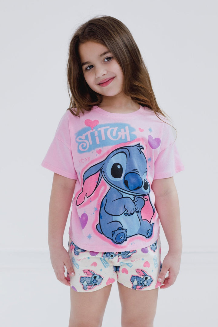 Disney Lilo & Stitch Stitch T - Shirt and Dolphin French Terry Shorts Outfit Set - imagikids